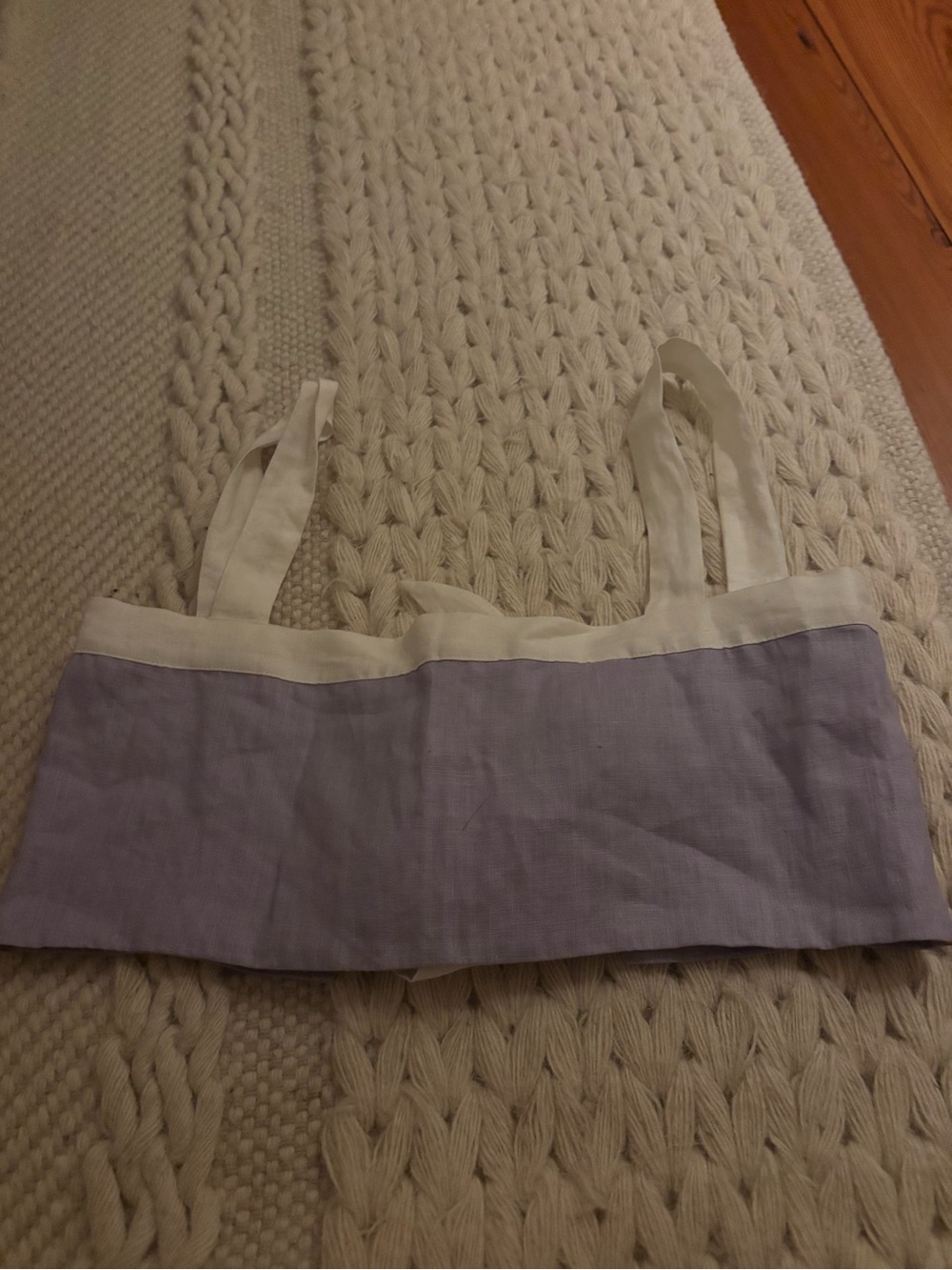 Lilac Crop Bralette with Ivory Trim